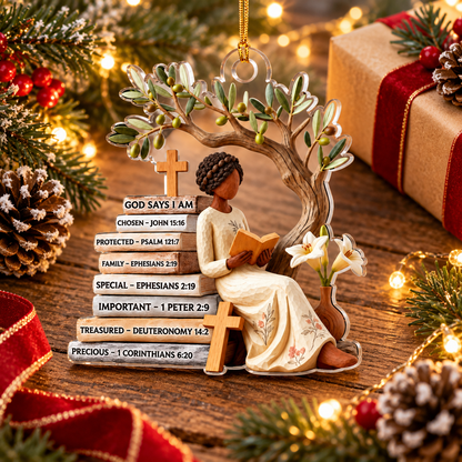 Black Woman Under Olive Tree Christian Ornament