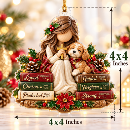 Christian Dog Lover Christmas Ornament – Faith & Puppy Gift
