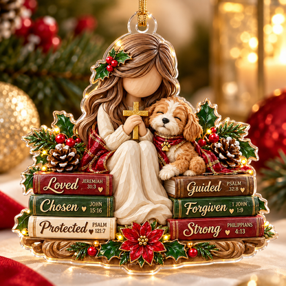 Christian Dog Lover Christmas Ornament – Faith & Puppy Gift