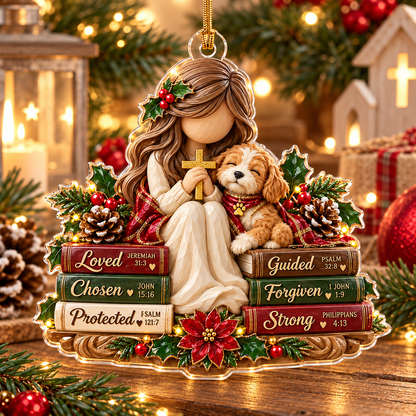 Christian Dog Lover Christmas Ornament – Faith & Puppy Gift