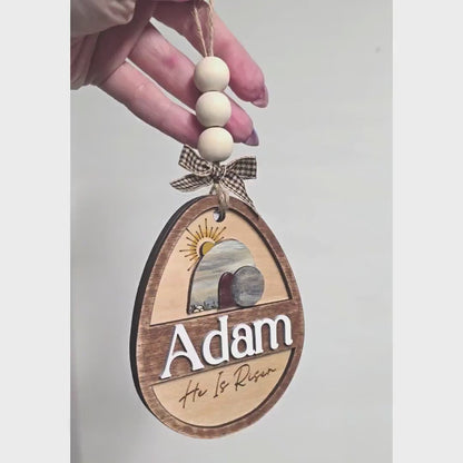 He Is Risen - Personalized Easter Basket Tag
