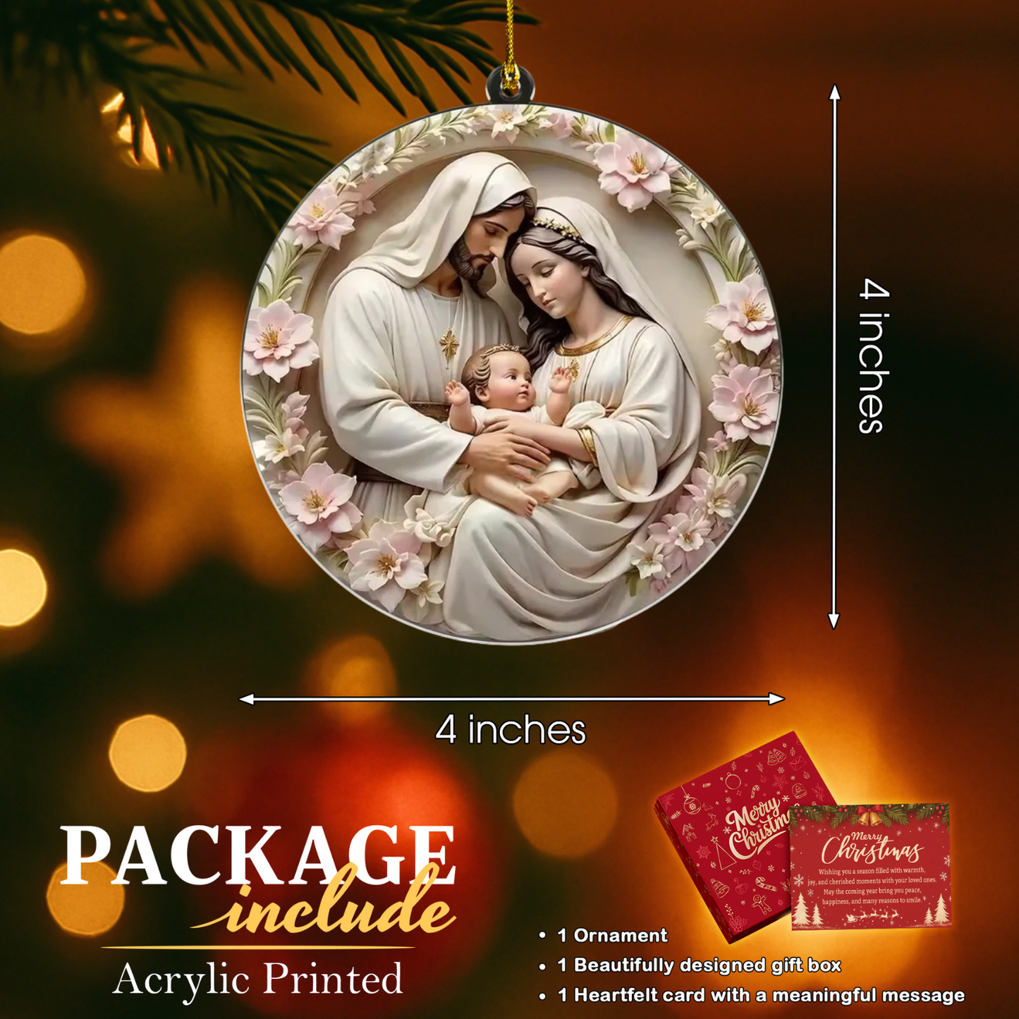 Holy Family Acrylic Ornament