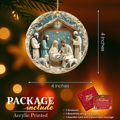 Silent Night Nativity Ornament