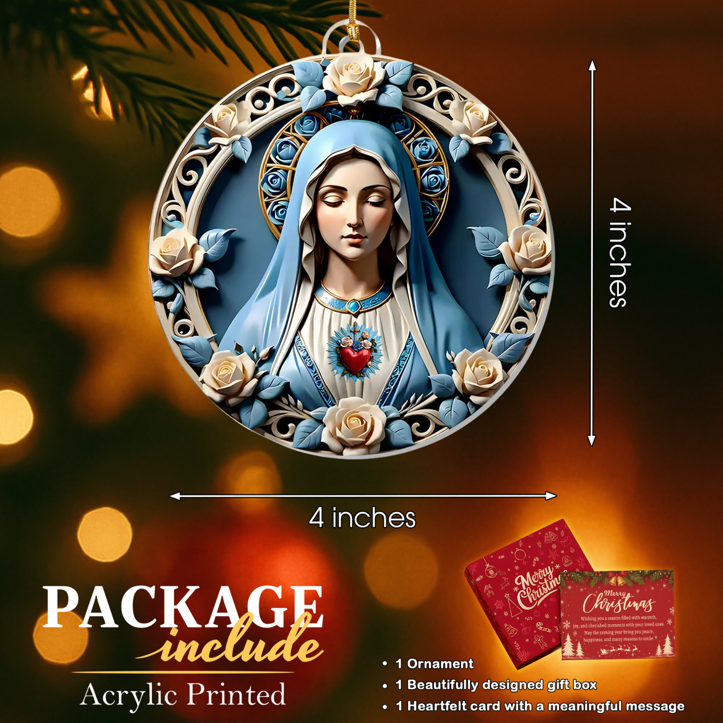 Sacred Heart of Mary Ornament