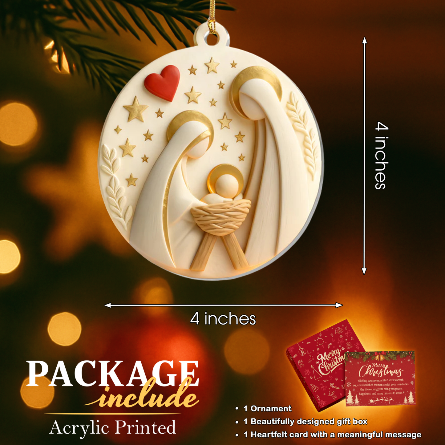 Holy Family Peace Ornament