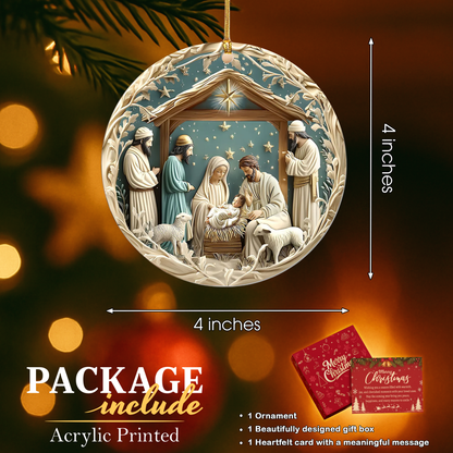 Silent Night Holy Scene Ornament