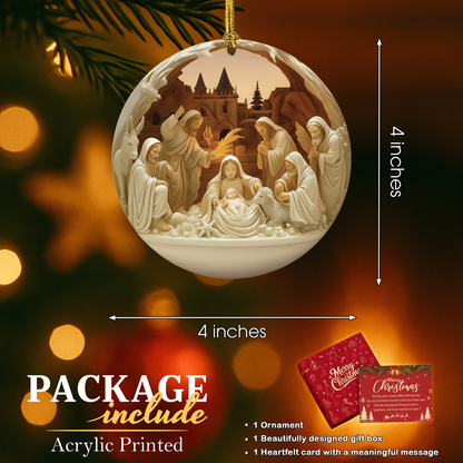 Nativity Diorama Ceramic Ornament