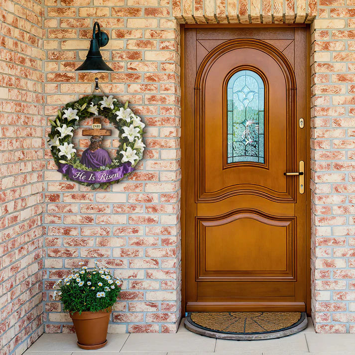 He Is Risen - Wooden Door Sign